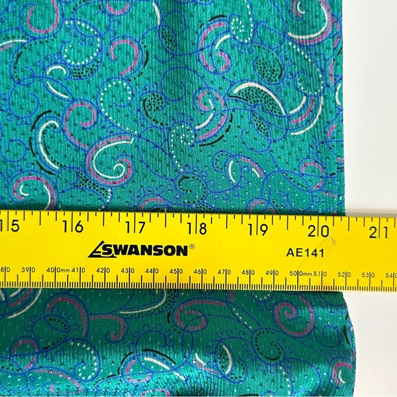 VTG Schrader Sport Polyester Sheath Teal Long Sleeve Silky Dress 10 - Picture 8 of 10